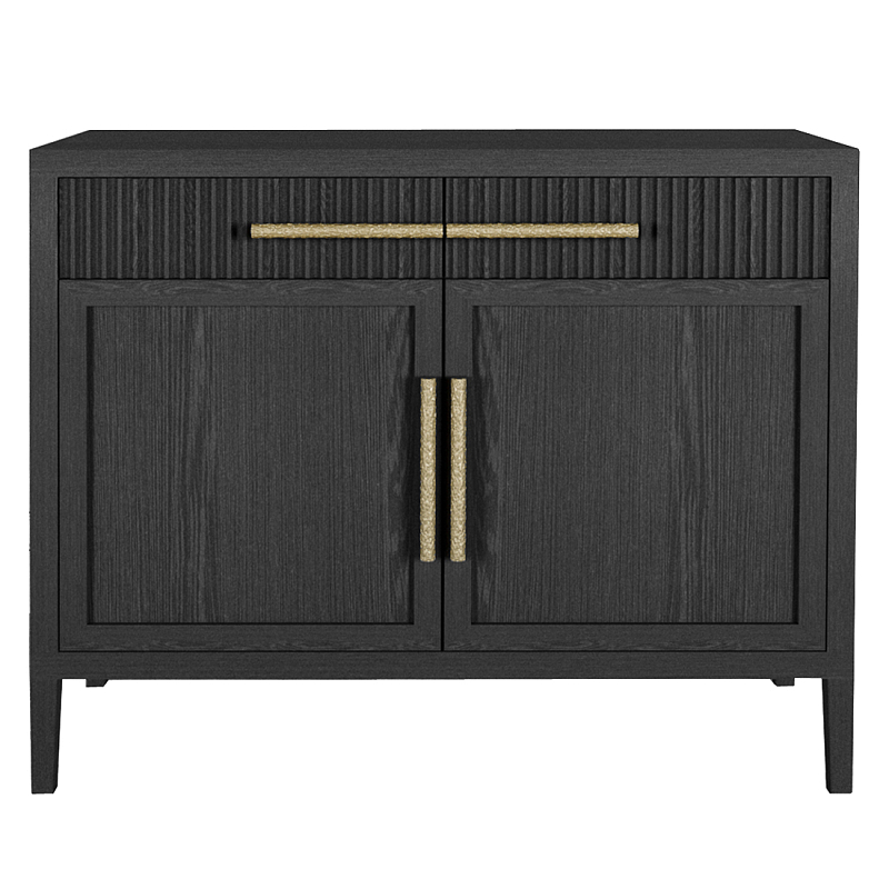 Буфет Primo с двумя ящиками и двумя фасадами Черный дуб Черный Золотой в Рязани | Loft Concept 