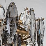 Люстра подвесная с овальными подвесками из стекла дымчатого цвета Harlow Crystal Round варинант исполнения - 4 | Loft Concept в Рязани