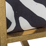 Кресло с металлическим золотистым каркасом и мягкой обивкой с чёрно-белым принтом зебры Wild animals варинант исполнения - 4 | Loft Concept в Рязани