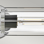 Бра для ванных комнат горизонтальное с 2-мя прозрачным цилиндрическим плафонами на круглом основании Hinkley варинант исполнения - 8 | Loft Concept в Рязани