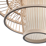 Подвесной светильник фигурный из деревянных прутьев с плафоном из натуральной ткани Light Inside the Cell варинант исполнения - 7 | Loft Concept в Рязани