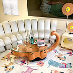 Дизайнерский журнальный стол с основанием в виде кота Bivan варинант исполнения - 3 | Loft Concept в Рязани