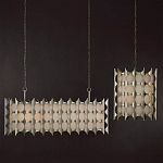 Люстра овальной формы с фактурным серебряным каркасом и тканевым абажуром Silver Honeycomb варинант исполнения - 5 | Loft Concept в Рязани