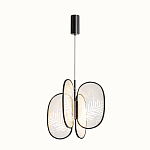 Люстра с гравировкой на акриловых плафонах Gravyura Black D 50 см варинант исполнения - 2 | Loft Concept в Рязани