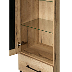 Шкаф-витрина в стиле лофт с чёрной стеклянной дверью Urban Style Space варинант исполнения - 3 | Loft Concept в Рязани