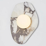 Бра с каменным основанием и плафоном из стекла в форме шара Shaw Marble Lighting варинант исполнения - 1 | Loft Concept в Рязани