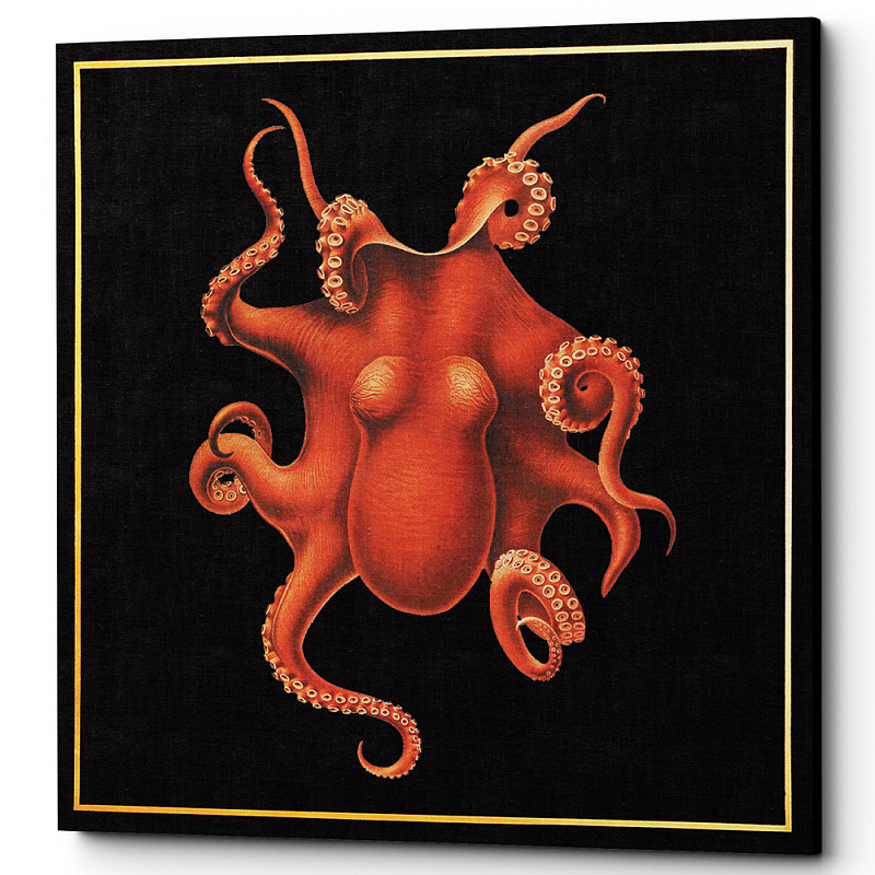 Постер Octopus Poster Черный Красный Постер Octopus Poster Черный Красный в Рязани | Loft Concept