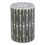 Приставной круглый столик с инкрустацией Mandika Bone Inlay Gray варинант исполнения - 2 | Loft Concept в Рязани