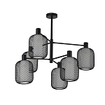 Люстра потолочная с абажурами из металлической сетки Loft Grid Pendant Gold варинант исполнения - 5 | Loft Concept в Рязани