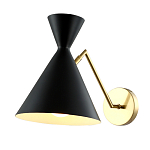 Бра черного цвета с конусообразным плафоном на золотом основании Loft Metal варинант исполнения - 2 | Loft Concept в Рязани