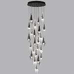 Люстра каскадная с 24-мя рельефными прозрачными плафонами в форме лепестков Glass Pod  варинант исполнения - 5 | Loft Concept в Рязани