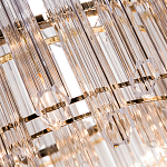 Люстра подвесная круглая с прозрачными хрустальными трубками и золотистым каркасом Диаметр 60 см Hexagon Tube Light варинант исполнения - 3 | Loft Concept в Рязани