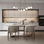 Люстра на штанге с 8-ю белыми шарообразными плафонами Bubble Chandelier варинант исполнения - 4 | Loft Concept в Рязани