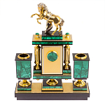 Настольный письменный набор из малахита с декором в виде лошади Leader Organizer варинант исполнения - 4 | Loft Concept в Рязани