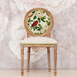 Стул бежевый из натурального бука с изображением птица в саду Blooming Birds варинант исполнения - 3 | Loft Concept в Рязани