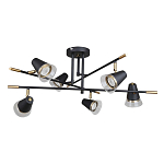 Потолочный светильник с конусообразными плафонами с контрастным сочетанием бронзы и глубоким черным цветом Aurika варинант исполнения - 2 | Loft Concept в Рязани