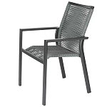 Стул темно-серый с высокой плетеной спинкой и сиденьем Braided Strength варинант исполнения - 6 | Loft Concept в Рязани