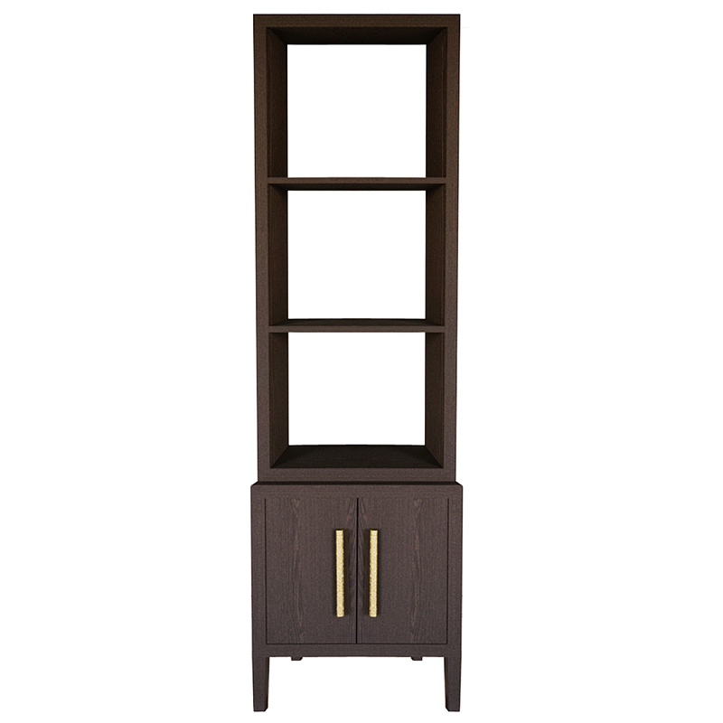 Этажерка Primo с тумбой шпон темный орех Темный дуб Золотой в Рязани | Loft Concept 