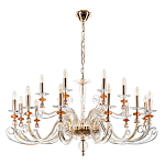 Люстра с 18-ю лампочками и изогнутыми прозрачными элементами из стекла Twisted Glass Candles Chandelier варинант исполнения - 2 | Loft Concept в Рязани