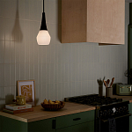 Подвесной светильник каплевидной формы с комбинированным плафоном из стали и белого матового стекла Kichler варинант исполнения - 9 | Loft Concept в Рязани