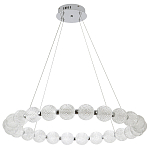 Светодиодная кольцевая люстра с круглыми плафонами Crystal Globule Chandelier Chrome варинант исполнения - 4 | Loft Concept в Рязани
