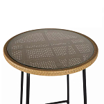 Барный столик с круглой плетеной столешницей Wicker Table Top варинант исполнения - 4 | Loft Concept в Рязани