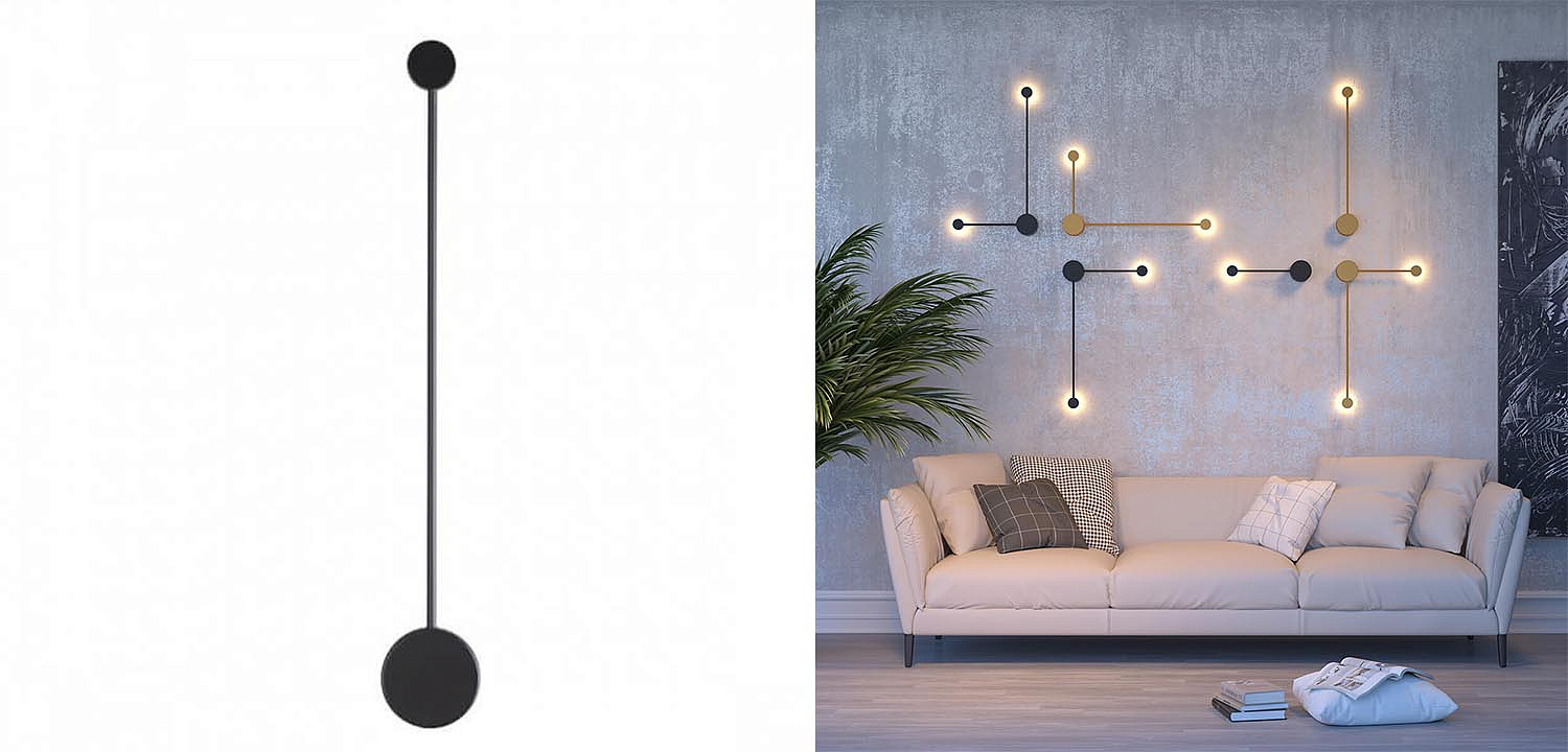 Бра Pin Wall Light Black 70 Бра Pin Wall Light Black 70 - Loft-Concept в Рязани