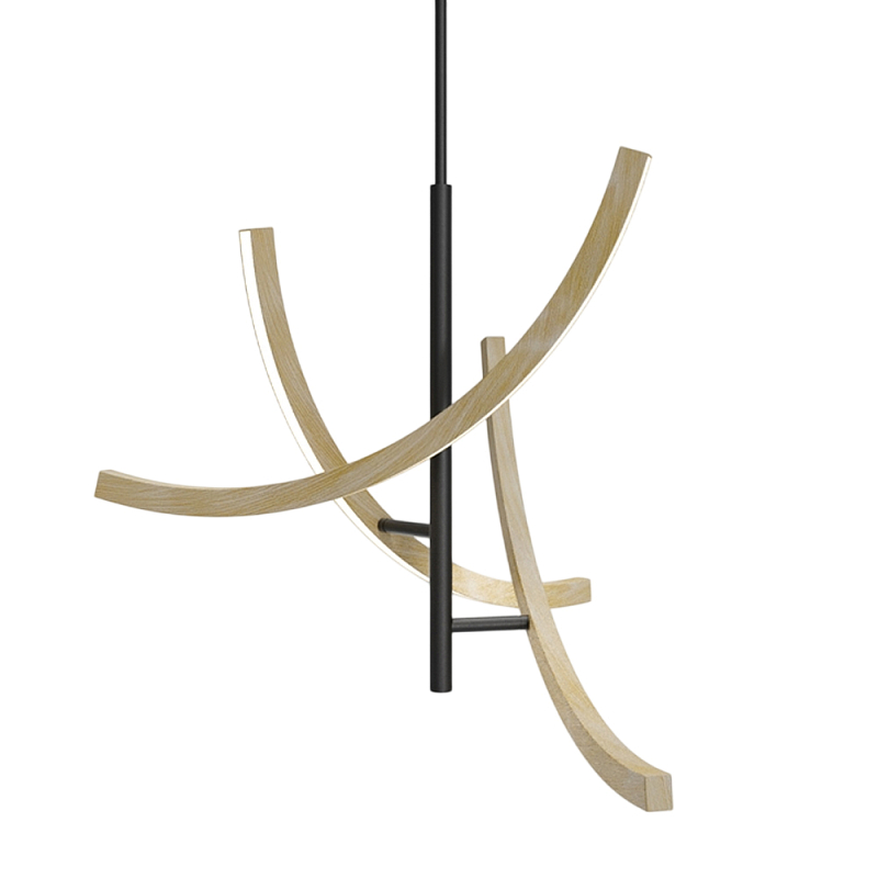 Подвесной светильник Wabi Черный Древесина в Рязани | Loft Concept 