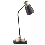 Настольная лампа с наклонным корпусом и подвижным плафоном в сочетании золотистого и чёрного цвета Work Surface Light варинант исполнения - 3 | Loft Concept в Рязани