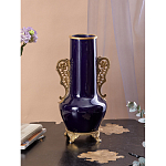 Ваза темно-синяя фарфоровая с бронзовыми ручками и ножками Eden Garden варинант исполнения - 4 | Loft Concept в Рязани