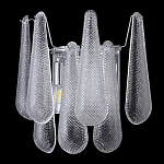 Бра с подвесками из рифленного стекла в форме капель на основании цвета хром Textured Glass варинант исполнения - 4 | Loft Concept в Рязани