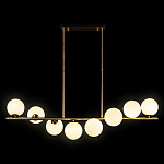 Люстра на штанге с 8-ю белыми шарообразными плафонами Bubble Chandelier варинант исполнения - 1 | Loft Concept в Рязани