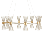 Люстра круглая с фактурными абажурами из тонких металлических палочек Wild Thorns варинант исполнения - 2 | Loft Concept в Рязани