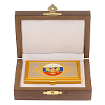 Визитница карманная металлическая с гравюрой Герба России в подарочной коробке Gold Metal Business Card Holders варинант исполнения - 3 | Loft Concept в Рязани