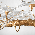 Люстра подвесная с прозрачными стеклянными птичками на ветвях Диаметр 80 см Serip Voa варинант исполнения - 9 | Loft Concept в Рязани