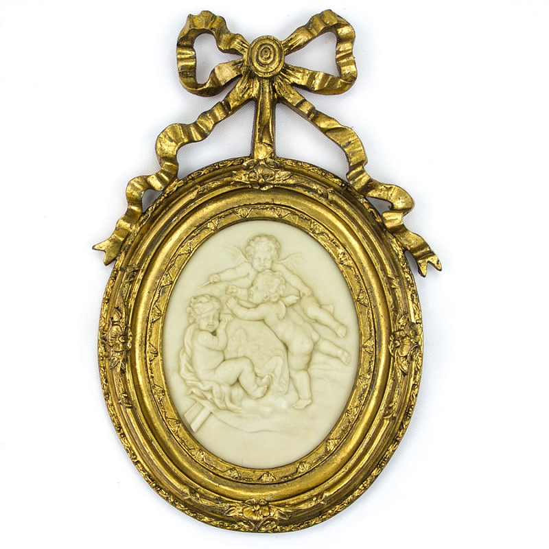 Аксессуар на стену Cameo with Putti Золотой Молочный Аксессуар на стену Cameo with Putti Золотой Молочный в Рязани | Loft Concept