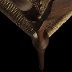 Стул из Ореха с плетеным сидением Kronos Dining Chair Brown варинант исполнения - 4 | Loft Concept в Рязани