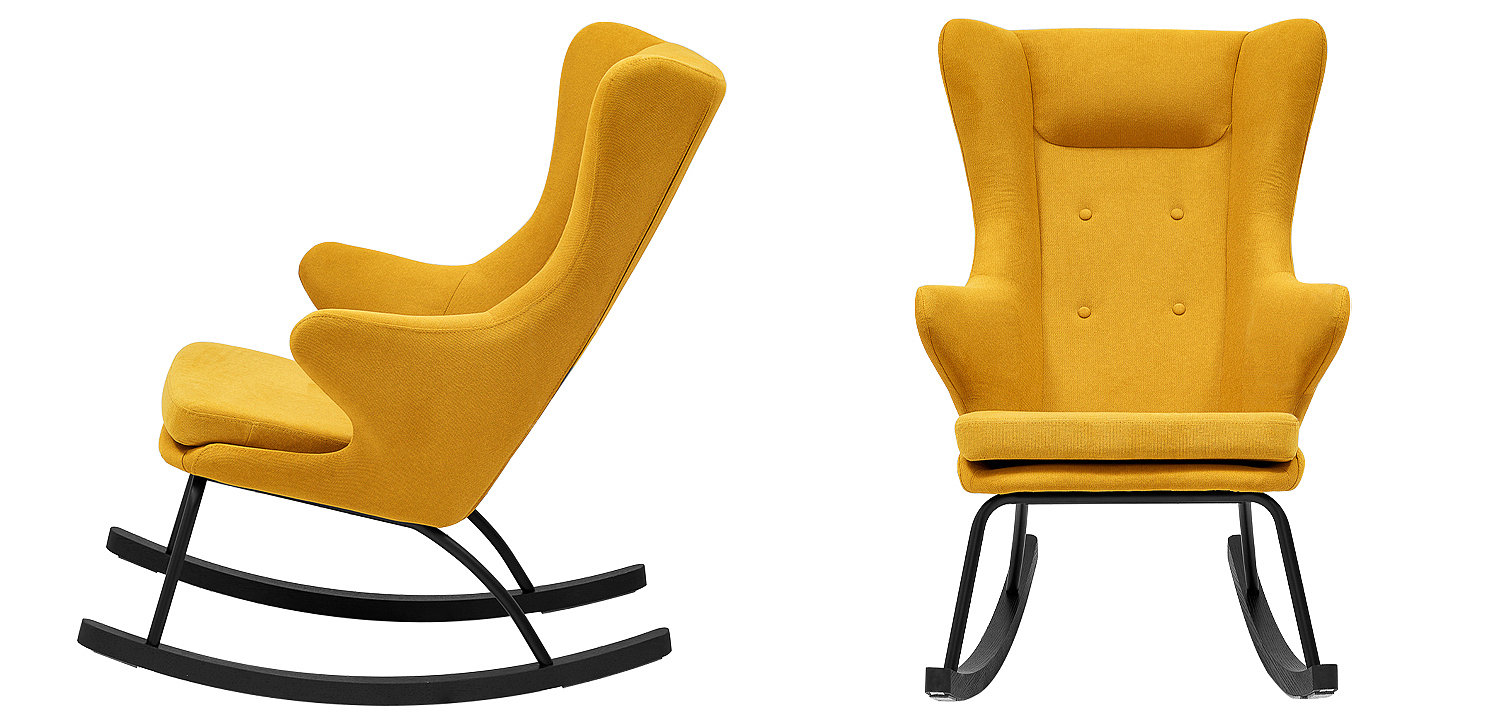 Rocking chair DORIA YELLOW Кресло-Качалка Желтое Rocking chair DORIA YELLOW Кресло-Качалка Желтое - Loft-Concept в Рязани