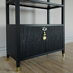 Стеллаж со стеклянными полками Elsa Dreams Black варинант исполнения - 4 | Loft Concept в Рязани