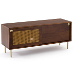 ТВ-тумба из ореха с плетеным декором Eland Wooden Wicker TV Stand варинант исполнения - 1 | Loft Concept в Рязани