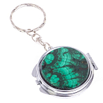 Зеркало брелок карманное двухстороннее из натурального камня Малахит Stone Mirrors варинант исполнения - 4 | Loft Concept в Рязани