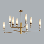 Люстра на штанге с 8-ю цилиндрическими матовыми плафонами и шарами из камня Orb Essence варинант исполнения - 2 | Loft Concept в Рязани