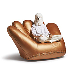 Дизайнерское кожаное кресло в форме руки Poltronova Joe Gold  Armchair варинант исполнения - 15 | Loft Concept в Рязани