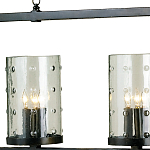 Люстра прямоугольная с 4-мя прозрачными цилиндрическими плафонами  Stamped Cylinders варинант исполнения - 1 | Loft Concept в Рязани