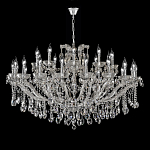 Люстра подвесная двухъярусная с 30-ю лампочками и прозрачными хрустальными подвесками на хромированном основании Crystal lamps варинант исполнения - 2 | Loft Concept в Рязани
