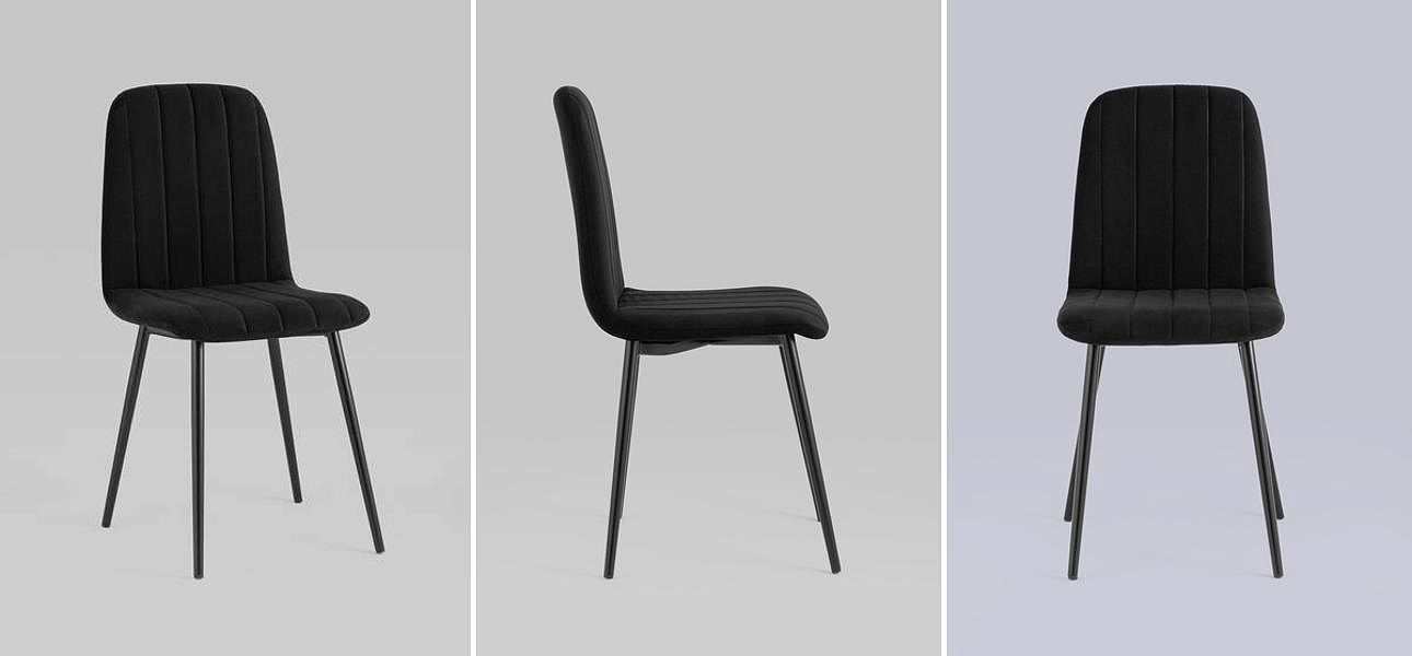 Стул Easy Chair Велюр Черный цвет Стул Easy Chair Велюр Черный цвет - Loft-Concept в Рязани