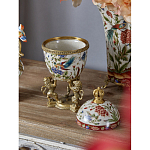 Шкатулка в форме яйца на величественных львах из фарфора с бронзовыми элементами Eden Garden варинант исполнения - 6 | Loft Concept в Рязани