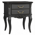 Тумба прикроватная черная из массива бука в стиле прованс Black Provence варинант исполнения - 3 | Loft Concept в Рязани