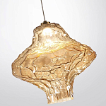 Подвесной светильник с плафоном из фактурного светло-янтарного стекла Light Ensemble варинант исполнения - 9 | Loft Concept в Рязани