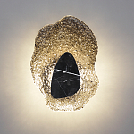 Бра с волнообразным стеклянным плафоном и вставкой из мрамора Liquid Stone варинант исполнения - 13 | Loft Concept в Рязани